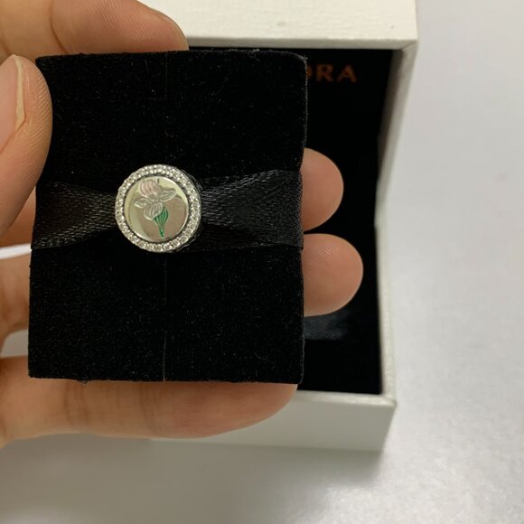 Pandora Jewelry | Pandora Minnesota Bead Charm The Pink and White Lady's Slipper - Picture 1 of 4